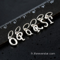 Pendentifs alphabet en plaqué or argent 925